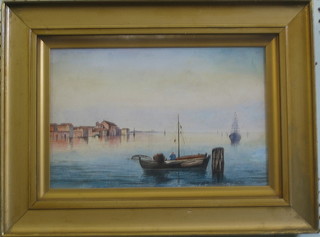 A 19th Century watercolour drawing "Moored Fishing Boat Off The Lagoon Venice" 8" x 12"