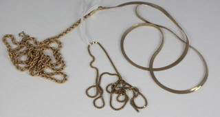 3 various gold chains