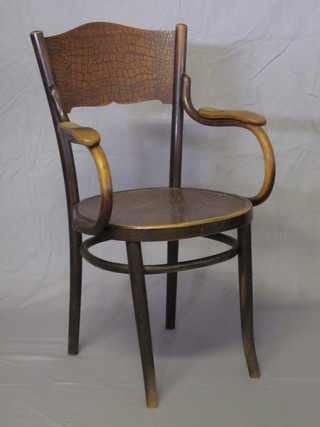 A Folly bentwood open arm chair
