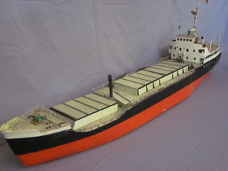 A 1950's wooden model of a tanker - The ANN M London 59"