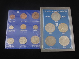 A set of 1965-1981 United Kingdom proof coins and 1 other set of coins