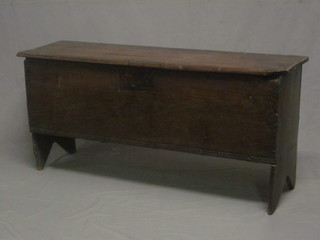 An 18th Century oak coffer of panelled construction 47"