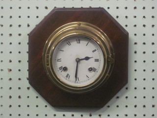 A German striking wardroom style clock with 4" dial and Roman numerals