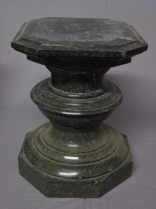 A Victorian granite pedestal 16"