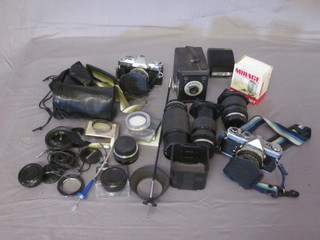 A collection of various cameras