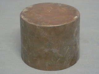 A copper cylindrical ice cream or jelly mould with engraved  coronet and marked SDC by Jones Bros. of 4 Down Street 3 1/2"