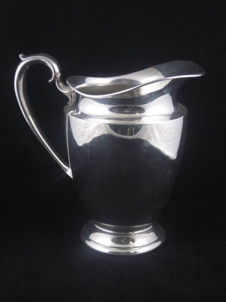 An American silver plated water jug 9"