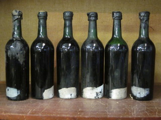 3 bottles of Taylor's 1963 vintage port together with 3 other bottles of vintage port, unlabelled,