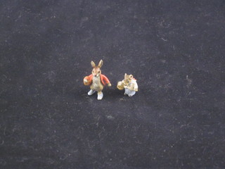 An Austrian miniature cold painted bronze figure of a mouse and  a ditto rabbit