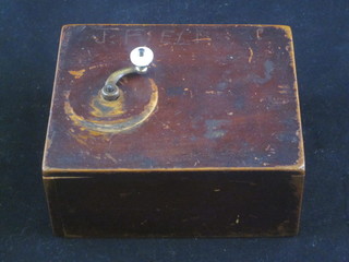 A 19th Century rectangular windup musical box