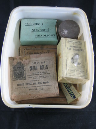 A collection of various Vetinary pills including James Cat  Powder etc
