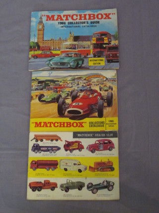 A 1965 Match Box collector's catalogue, ditto 1966 and a Match Box Series 11-20 catalogue