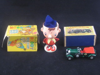 A Matchbox model of Yesteryear 1929 Bentley Y5, together with  a Noddy egg cup, both boxed