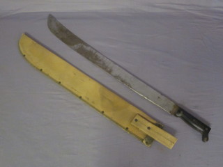 A WWII American issue machete, the blade marked Legitinu  Collins & Co 1944
