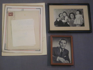 2 signed black and white photographs of Norman Wisdom, 2  signed and typed letters from Norman Wisdom, 2 Christmas  cards and a 1935 Silver Jubilee commemorative programme