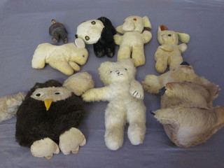 A collection various cuddly toys