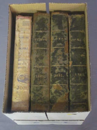 4 volumes of Punch 1878, 1880, 1882 and 1883