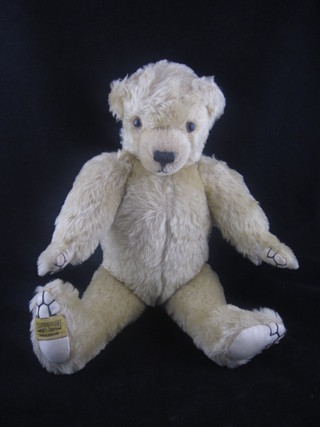 A golden Merrythought figure of a teddybear 14 1/2"