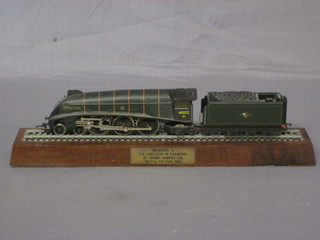 A Hornby presentation model locomotive - The Lord Lucas,  raised on a mahogany stand