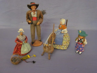 A collection of Continental costume dolls