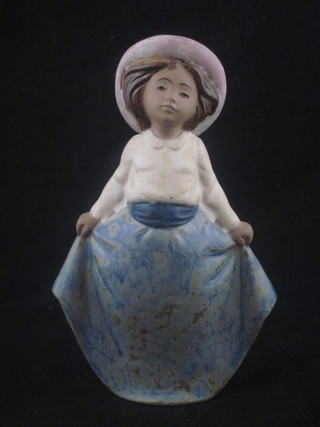 A Nao matt finished figure of a standing bonnetted lady 6"