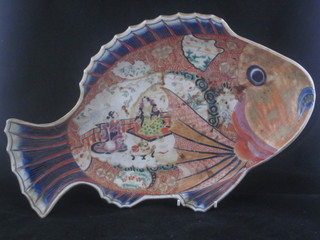 A Japanese Imari porcelain fish shaped dish 16"   ILLUSTRATED