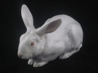 A B & G porcelain figure of a seated white rabbit 5"