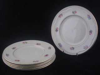 6 circular Clarice Cliff pottery plates with floral decoration 6 1/2"