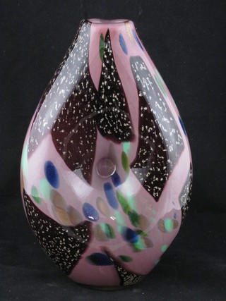 A shaped Art Glass vase 13"