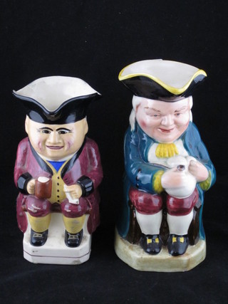 A musical Toby jug 8" and 1 other 8"