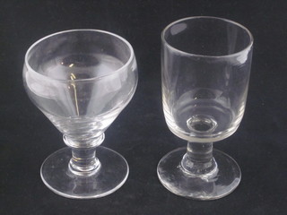 5 19th Century glass rummers together with 4 19th Century  shaped wine glasses