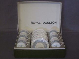 A Royal Doulton 12 piece Counterpoint pattern coffee service,  boxed