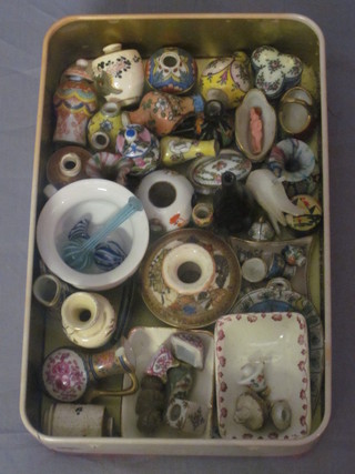 A collection of miniature items of china etc