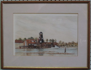 E W Botwright, watercolour "Langstone Mill" 8" x 11"