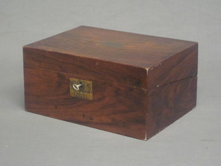 A Victorian walnut writing slope with hinged lid 12", interior missing,