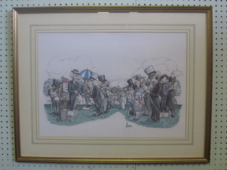 Loon, a coloured cartoon "Margaret and Dennis Thatcher at  Ascot Races" 14" x 19"