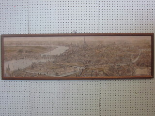 A panoramic view of London in the time of Henry VIII by W H Brewer, dated 1887 12" x 43"