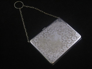 An Edwardian engraved silver plated purse