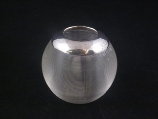 A Victorian cut glass and silver mounted match striker, marks  rubbed,