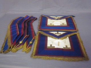 2 Mark Master Masons Provincial Grand Officers full dress aprons and 4 collars