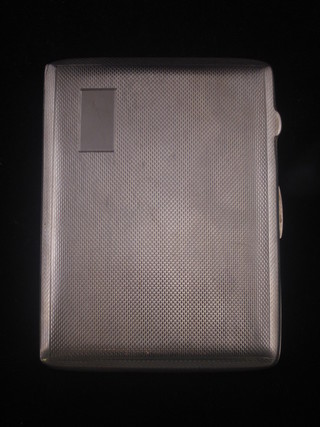 A silver cigarette case with engine turned decoration,  Birmingham 1938, 3 ozs