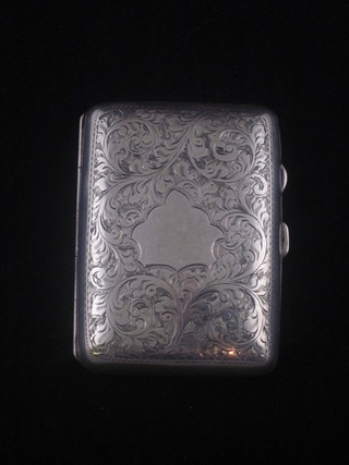 An engraved silver cheroot case, Birmingham 1914, 2 ozs