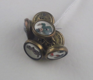 A set of 6 Guinness advertising buttons, converted for use as cufflinks