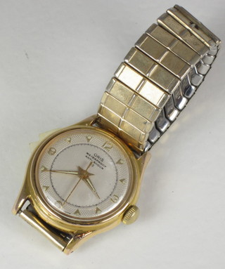 A 1950's Oris wristwatch contained in a gold plated case