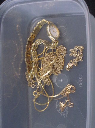 A collection of gold chains etc