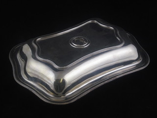 A shaped silver plated entree dish and cover, no handle