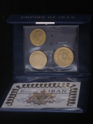 3 1971 first limited edition Empire of Iran gold coins
