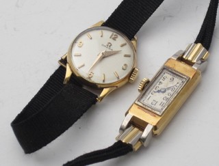 A lady's cocktail wristwatch contained in an 18ct gold case together with a lady's Omega wristwatch contained in a gold case