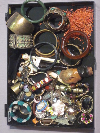 A collection of costume jewellery including bangles, etc