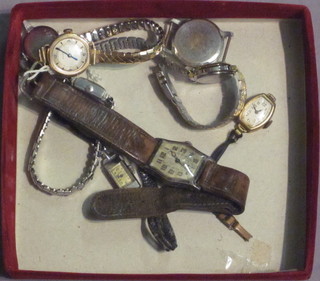 A Debe gun cased wristwatch, a gentleman's silver cased wristwatch, a Tudor wristwatch and a collection of other  wristwatches